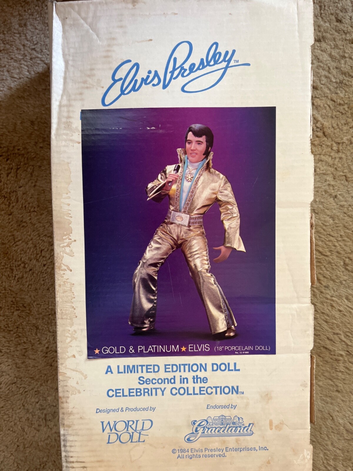 Vintage 1984 World Doll Elvis Gold& Platinum 18”Porcelain Vintage 1984 World Doll Elvis Gold& Platinum 18”Porcelain