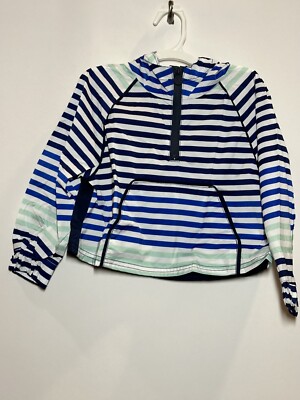 Hunter For Target Girls Pullover Windbreaker Jacket Blue/White Striped XS(4/5)