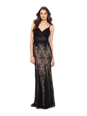 BLONDIE NITES Womens Black Lined Sleeveless Formal Gown Dress Juniors 3