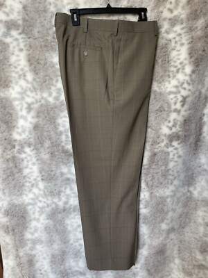 perry ellis portfolio pants 38x32 Brown Window Pane NWT