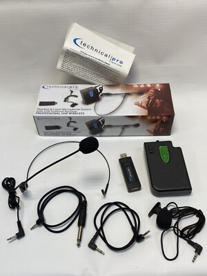Technical Pro WMU95 Professional UHF Wireless Headset & Lapel Microphone System