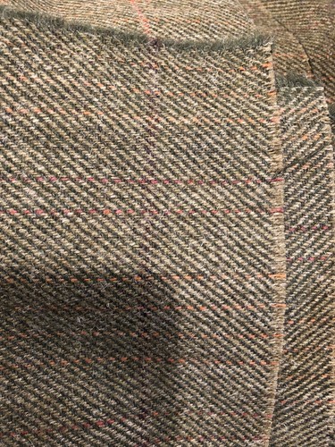 Harris Tweed Lovat Green Window Pane Material 60” X 92”