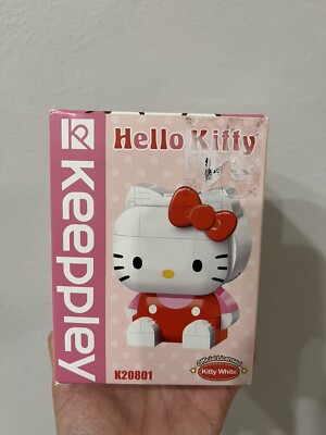 Qman Keeppley Hello Kitty K20801 building blocks Toy Pink Red Plush Trinket