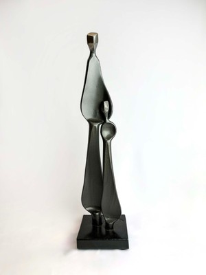 Boris Kramer ''Parent & Child'' Figurative Metal Sculpture,12''H x 3''W x 3''D signed