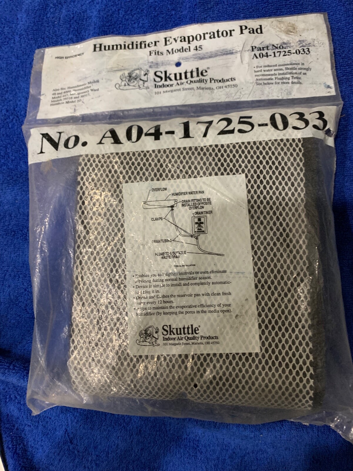 Evaporator Pad Fits Model 45