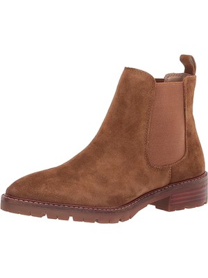 

STEVE MADDEN Женские коричневые кожаные ботильоны Leopold с круглым носком на блочном каблуке, Коричневый, LEOP01S1
