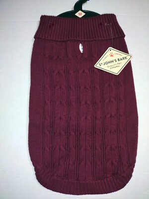 St Johns Bark Dog Coat Jacket Knit Sweater Warm Size Medium