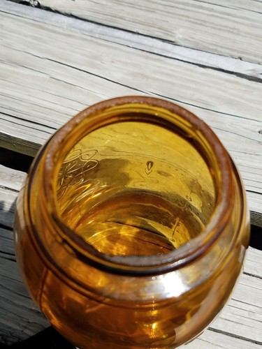 Very Rare Amber Mason Tudor Rose 1858 Jar