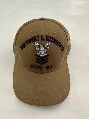 USS Dwight D. Eisenhower CVN 69 The Corps Beige Baseball Cap Hat One Size