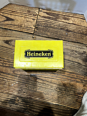 Vintage Heineken Beer Mini Yellow Crate - 8x6x5 - Rare Divided German