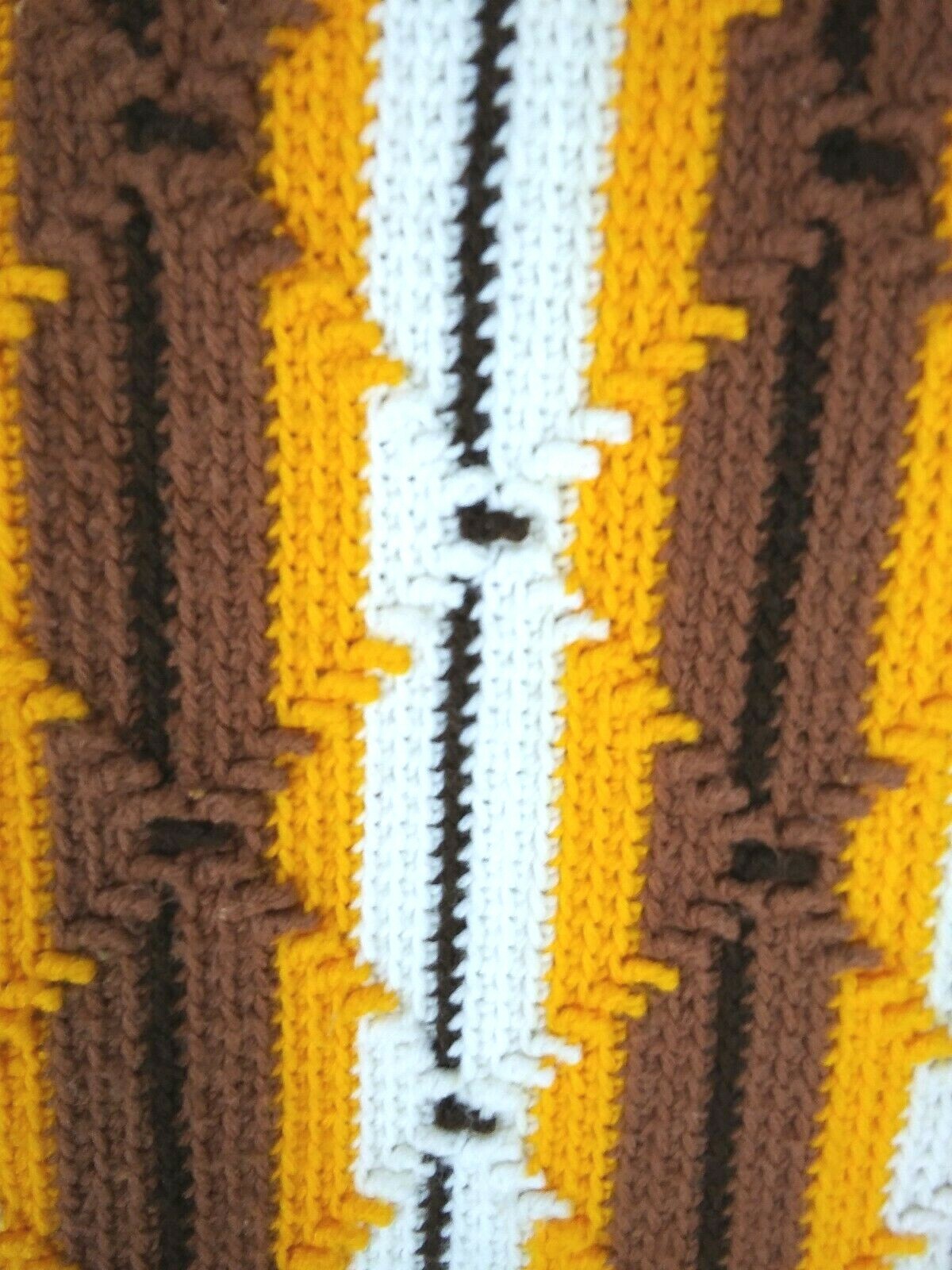 Crocheted Lap Wheelchair Throw Blanket Orange Brown Rectangle 33 X 59 Fall