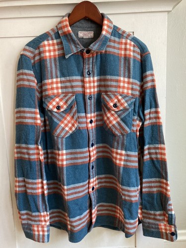 J Crew Wallace & Barnes K2519 Heavyweight Flannel Shirt Vista Plaid Men’s Large