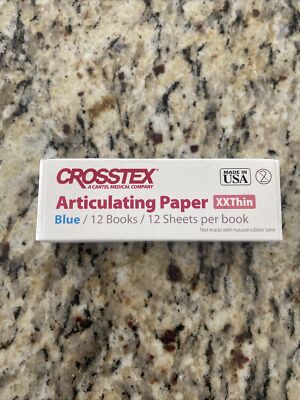 Crosstex Articulating Paper XX Thin Blue  12 Books / 12 Sheets per - REF TPXXT