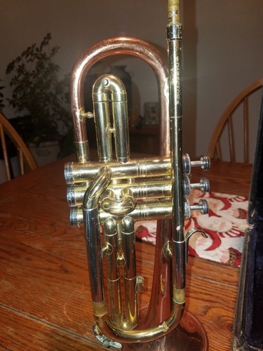 VINTAGE 1960 Conn Director Brass & Copper Cornet & Case