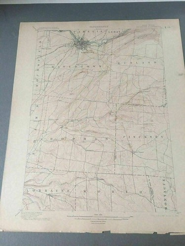 US Geological Survey Topography Map,1903 Quadrangle Watertown New York