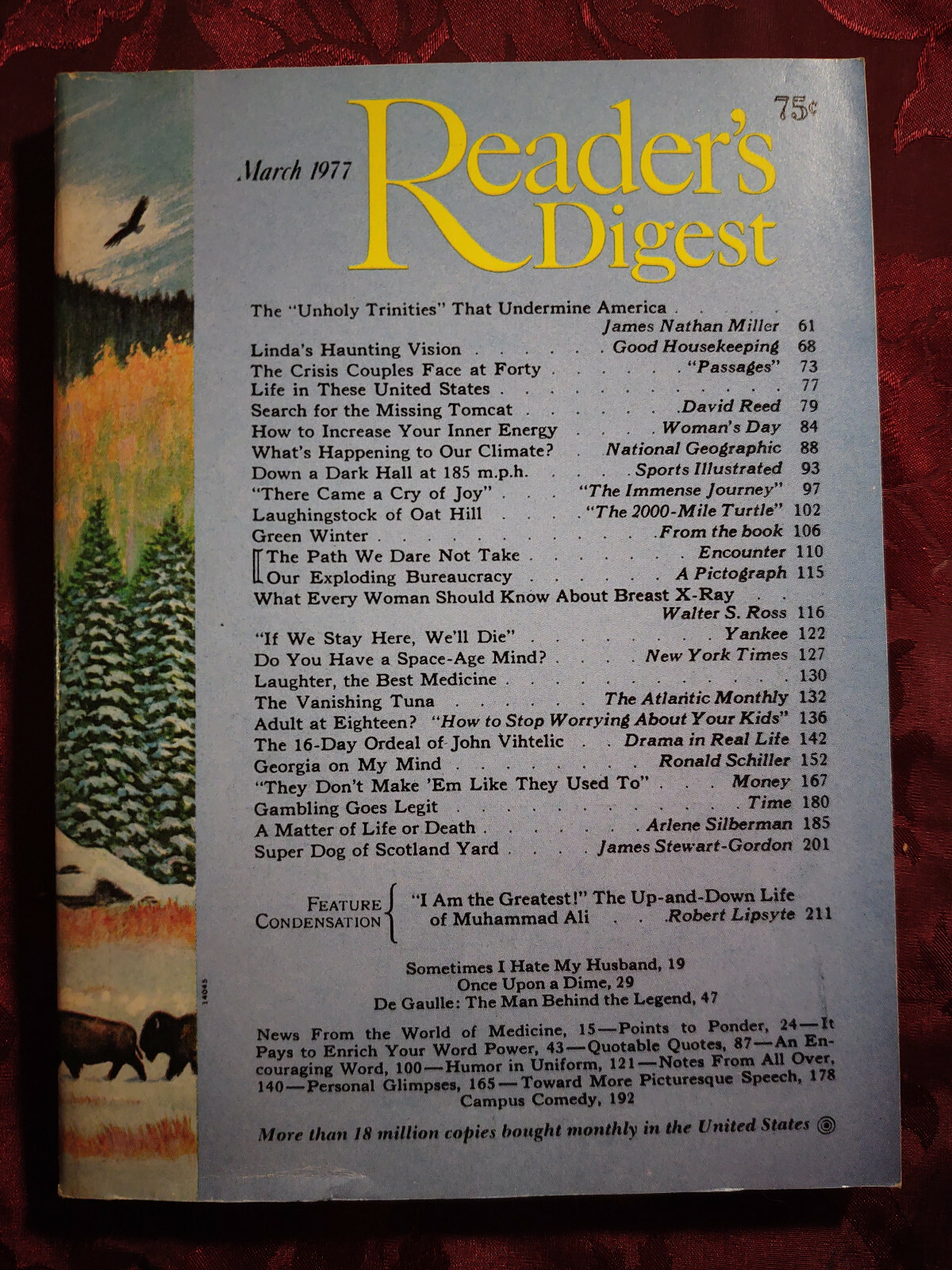 Readers Digest March 1977 Gail Sheehy Georgia Muhammad Ali James 
