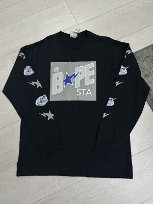 BAPE Bapesta Box L/S Black Tee | Size XLargeXL | Longsleeve A Bathing Ape STA
