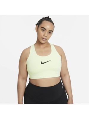 

NIKE Intimates Green Легкий спортивный бюстгальтер со средней поддержкой со спиной-борцовкой Plus, Зеленый, BQ0973