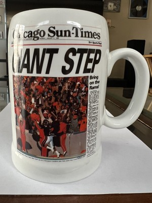Chicago Bears January 6, 1986 Chicago Sun Times 16 oz Ceramic Mug  NEW / OTHER