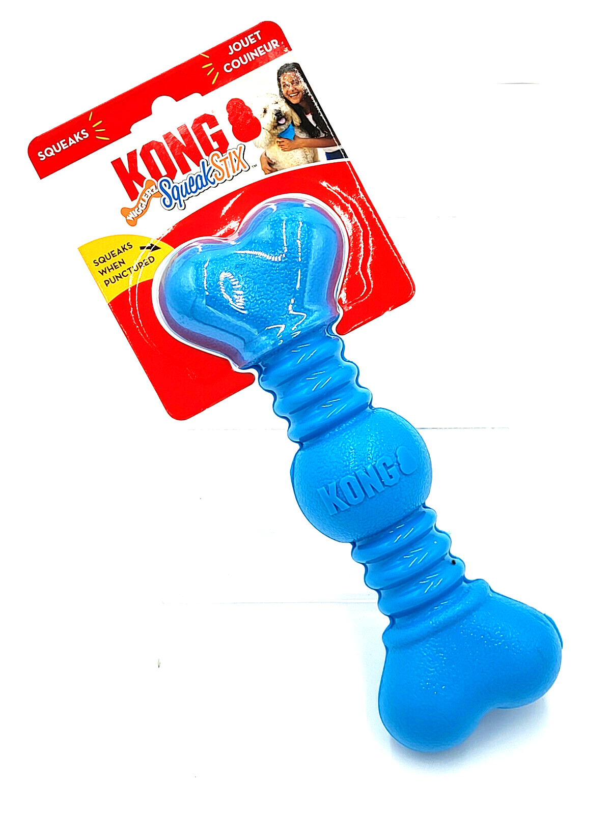KONG SqueakStix Wigglerz Medium Blue Squeaky Safe Tug & Fetch Dog Toy 9x3 KONG SqueakStix Wigglerz Medium Blue Squeaky Safe Tug & Fetch Dog Toy 9x3