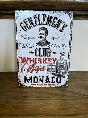 Monaco French Riviera - Gentlemens Club Whiskey ~Vintage Sign