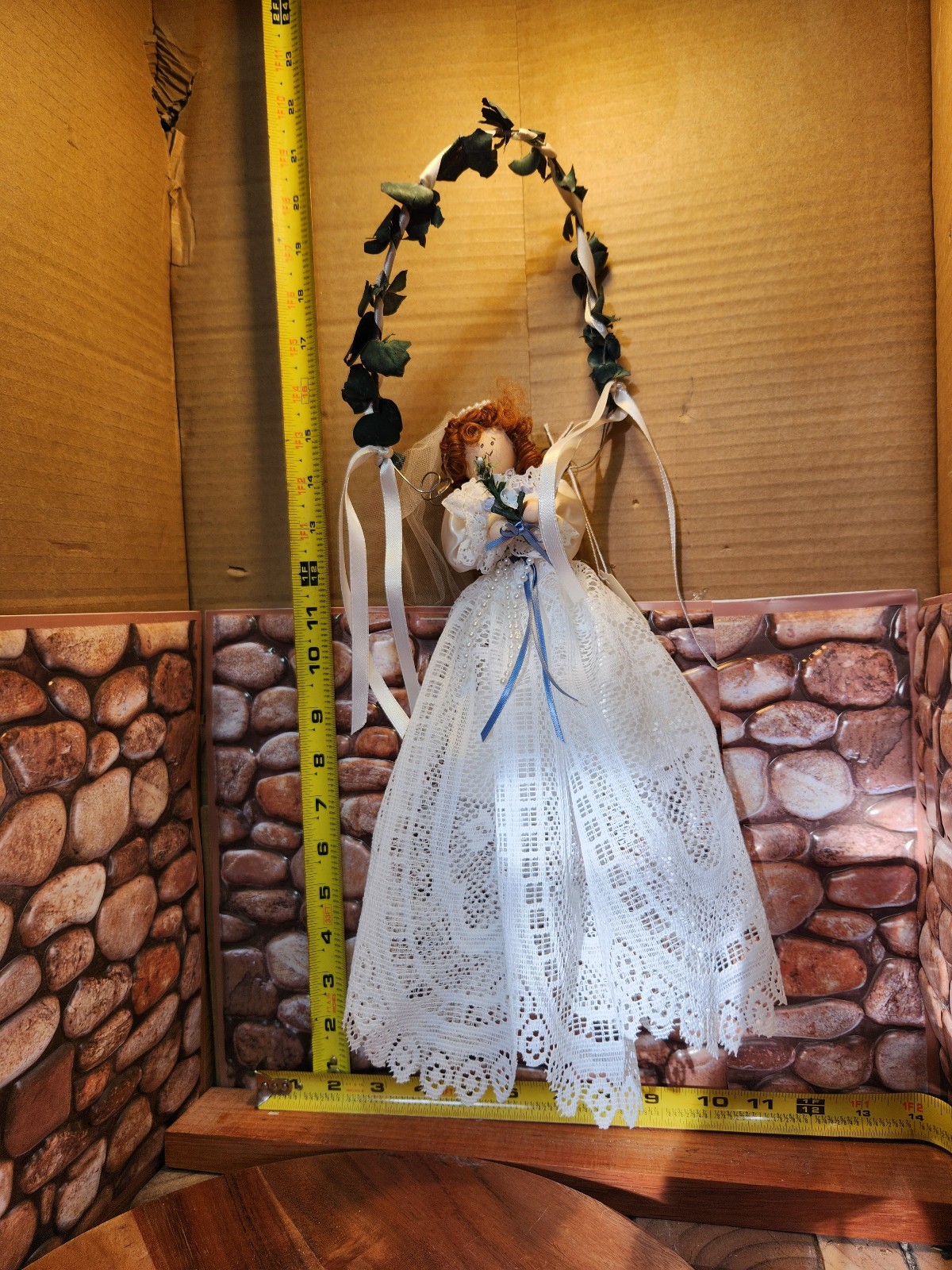 12 in Figurine Wedding Dress Doll door/wall Hanging