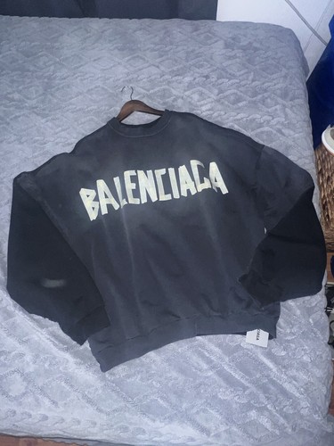 Pre-owned Balenciaga Tape Type Double Front Sweatshirt In Black