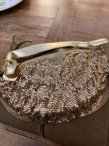 Felix Rey New York Mini Metal Gold Mesh Ruffle Evening Bag