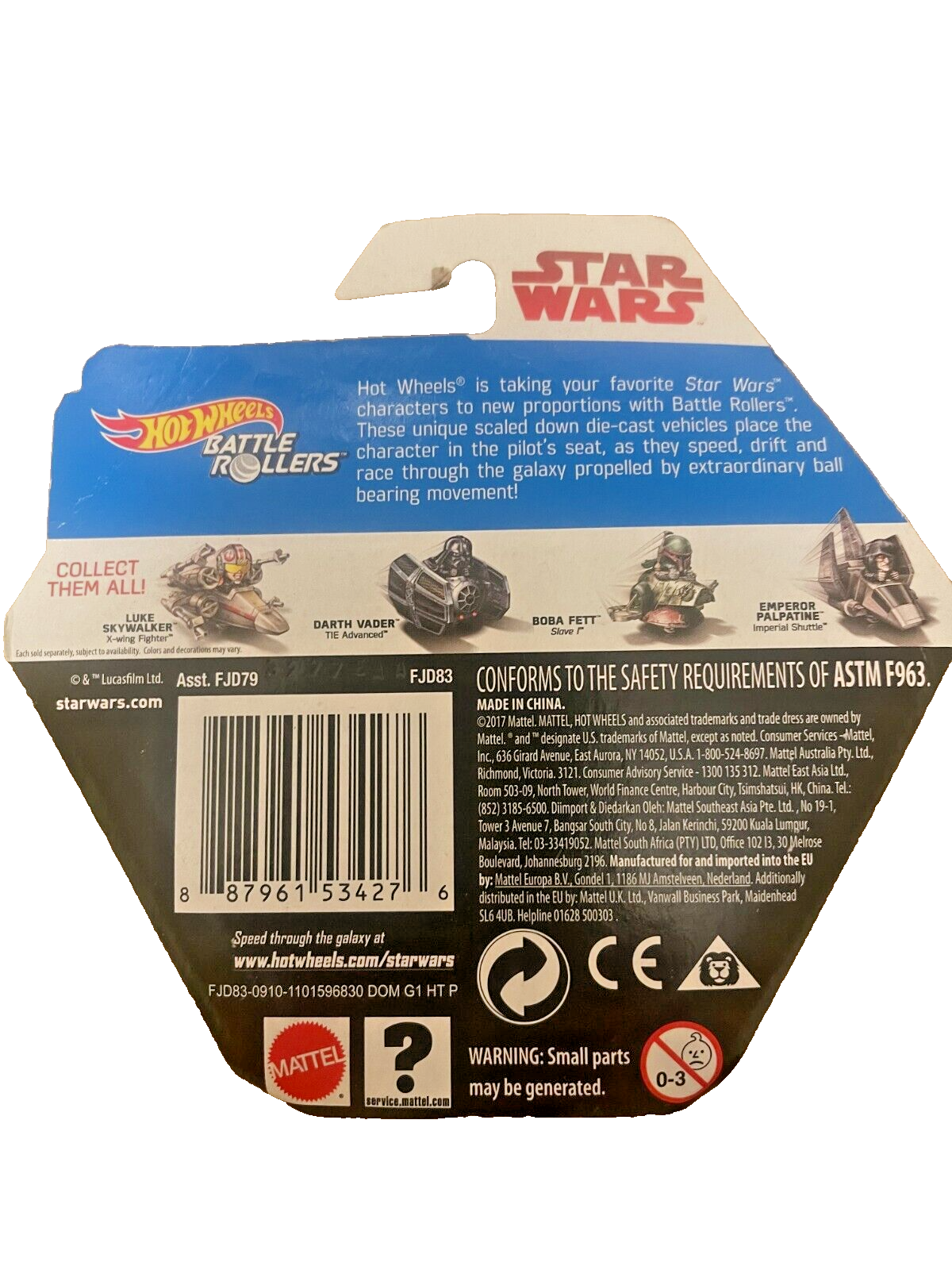 Hot Wheels Star Wars Diecast Battle Roller Rey in Millennium Falcon
