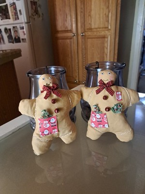 Primative fat gingerbread men 8'' tall handmade  Free Shipping