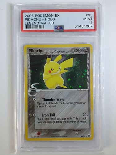 2006 Pokemon EX Pikachu 93/92 HOLO Legend Maker Secret Rare - PSA