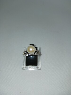 Pearl Sterling Adjustable Ring