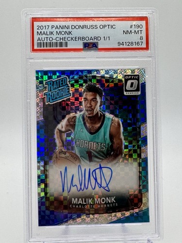 2017 Panini Donruss Optic Malik Monk 1/1 Checkerboard Auto