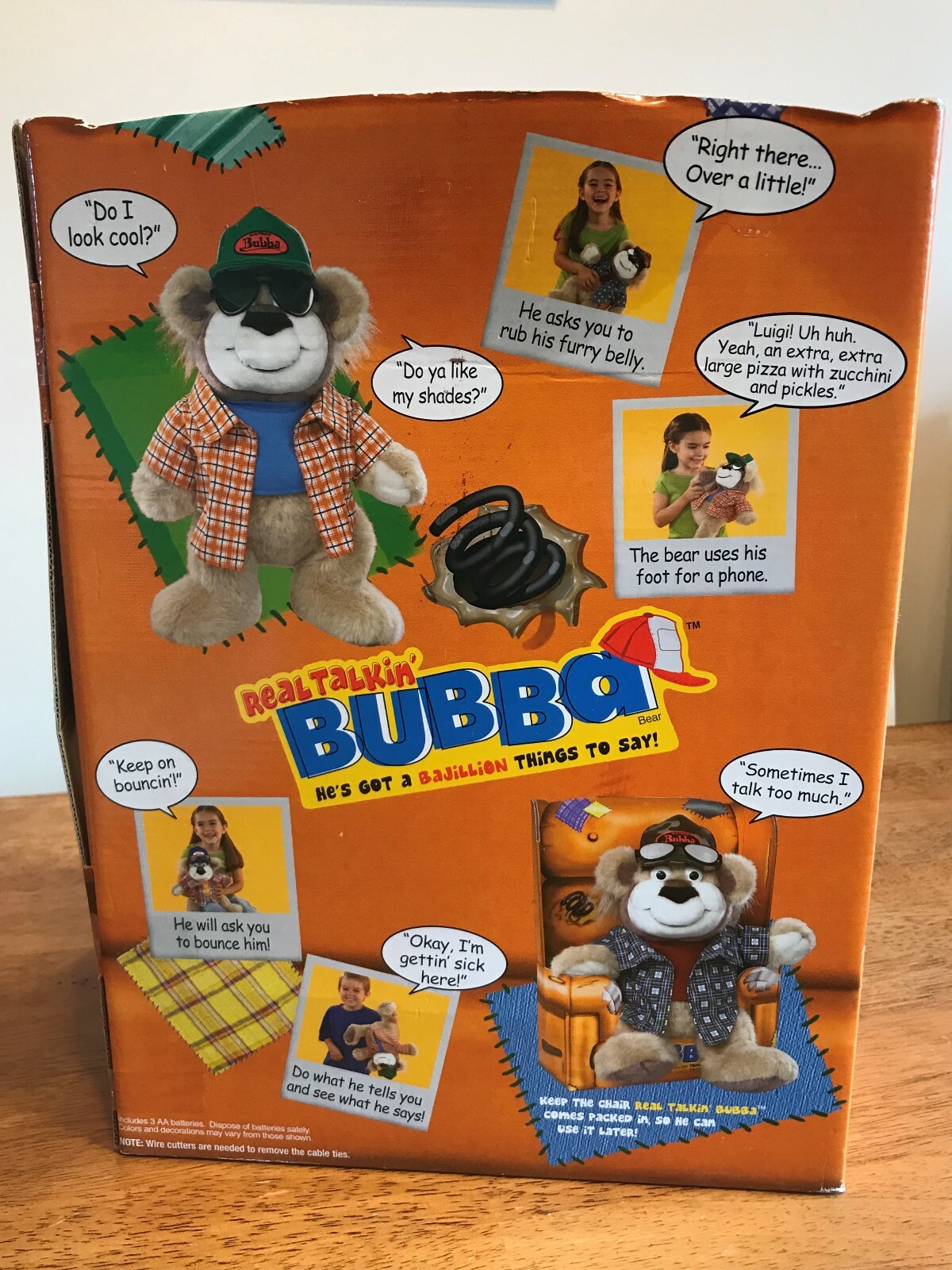 *NEW IN BOX* 2004 Real Talkin' Bubba Smart Aleck Wisecraking Talking Plush Bear