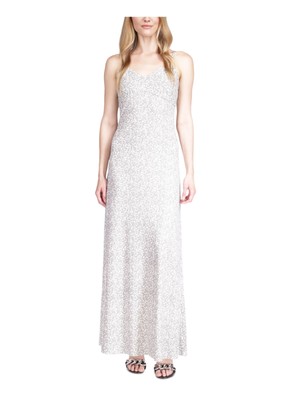 Майкл Майкл Корс женские цвета слоновой кости регулируемые спагетти ремень макси платье-футляр л