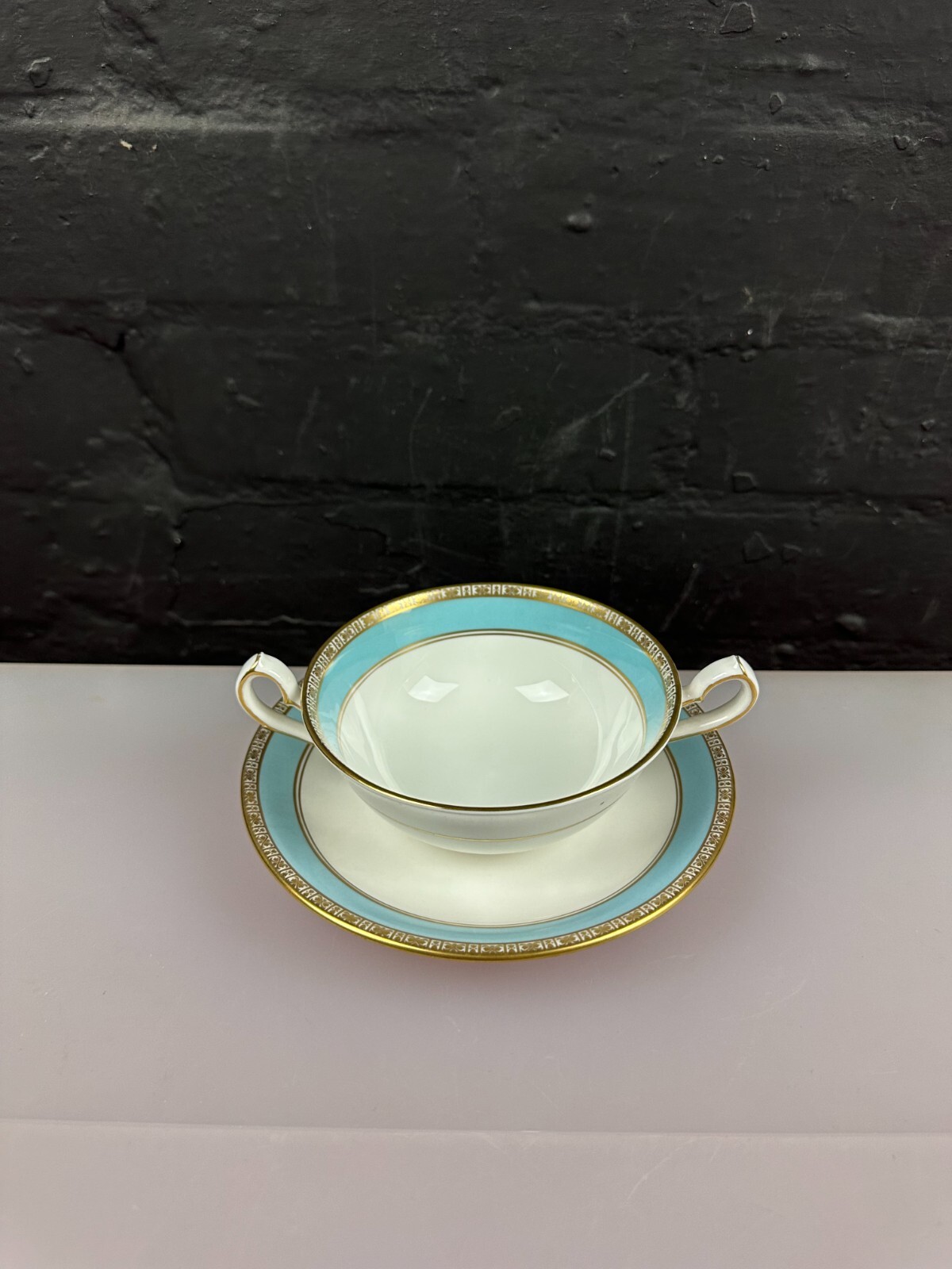 Royal Crown Derby Fifth Avenue Soup Coupe Bowl and Stand Saucer Set XLI 1978