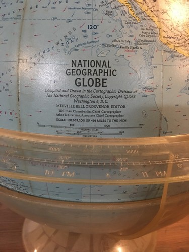 National Geographic globe 1965 Edition 16” With Acrylic Stand