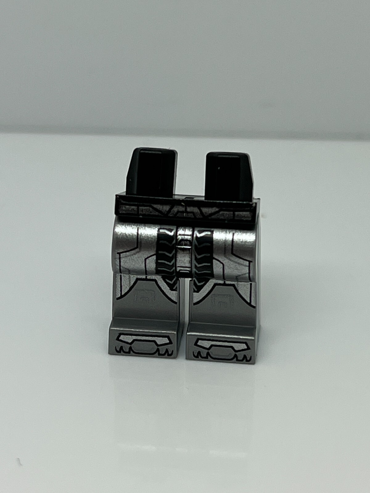 Lego Black Hips & Flat Silver Legs with Silver & Black Armor