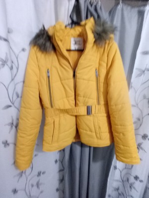 Womens new Winter parka with hood. gold. L,  Marilyn And Me
