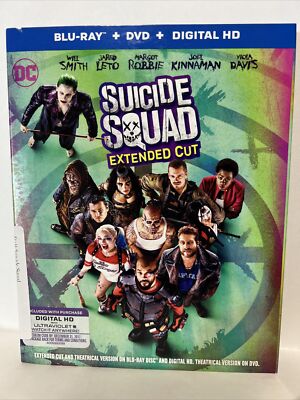 Suicide Squad (Extended Cut) (Blu-ray/DVD Combo, 2016) - With Slipcover