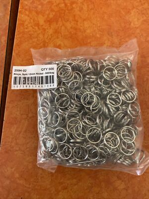 (500-Pk) Ring Split Nickel 12 Mm 2594-02