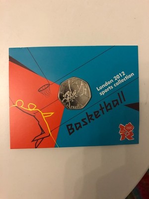 2012 Olympic Basketball 50p Coin Bunc Carded