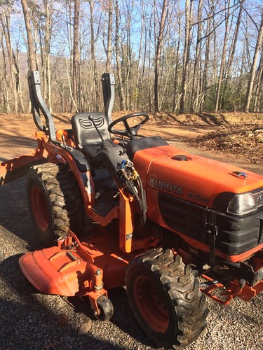 Kubota B7510 4X4 4WD HST Diesel Tractor 60” Deck Snow Blade And Rear Blade
