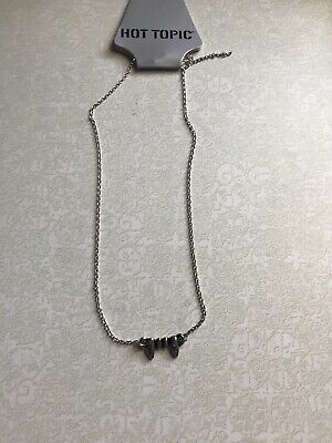 Halloween! NWT Baby Vampire Fang Teeth Necklace 18” Jewelry Silver Costume 