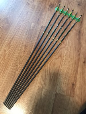Carbon Express Terminator XP Hunter 350 Bulk Arrows Cut to 27/" Length 6 PK 51093