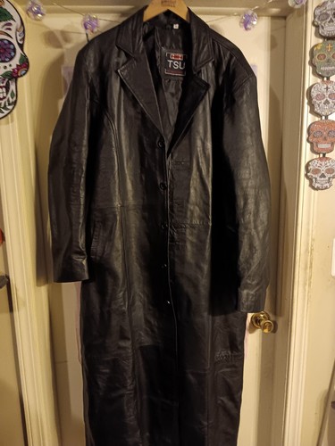 Leather Trench Coat TSU Size XL | eBay