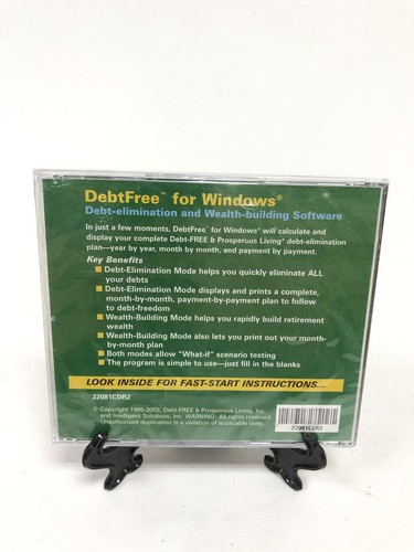 Debt Free for Windows Debt Elimination & Wealth Building Software New Sealed