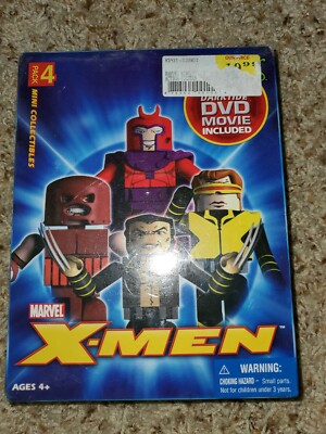 MARVEL X-MEN MiniMates Mini Mates/Figures 4-PACK with DVD Darktide XMEN