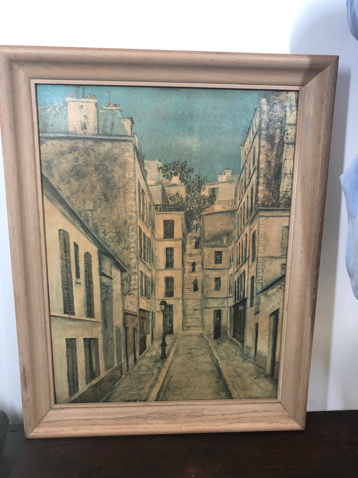 Vintage Framed Print Maurice Utrillo Paris Street Scene 22.5