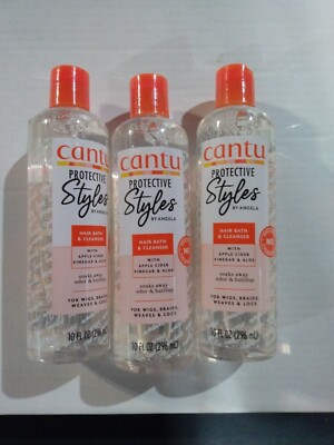 Lot Of 3 Cantu Protective Styles By Angela, Hair Bath & Cleanser 10 oz 